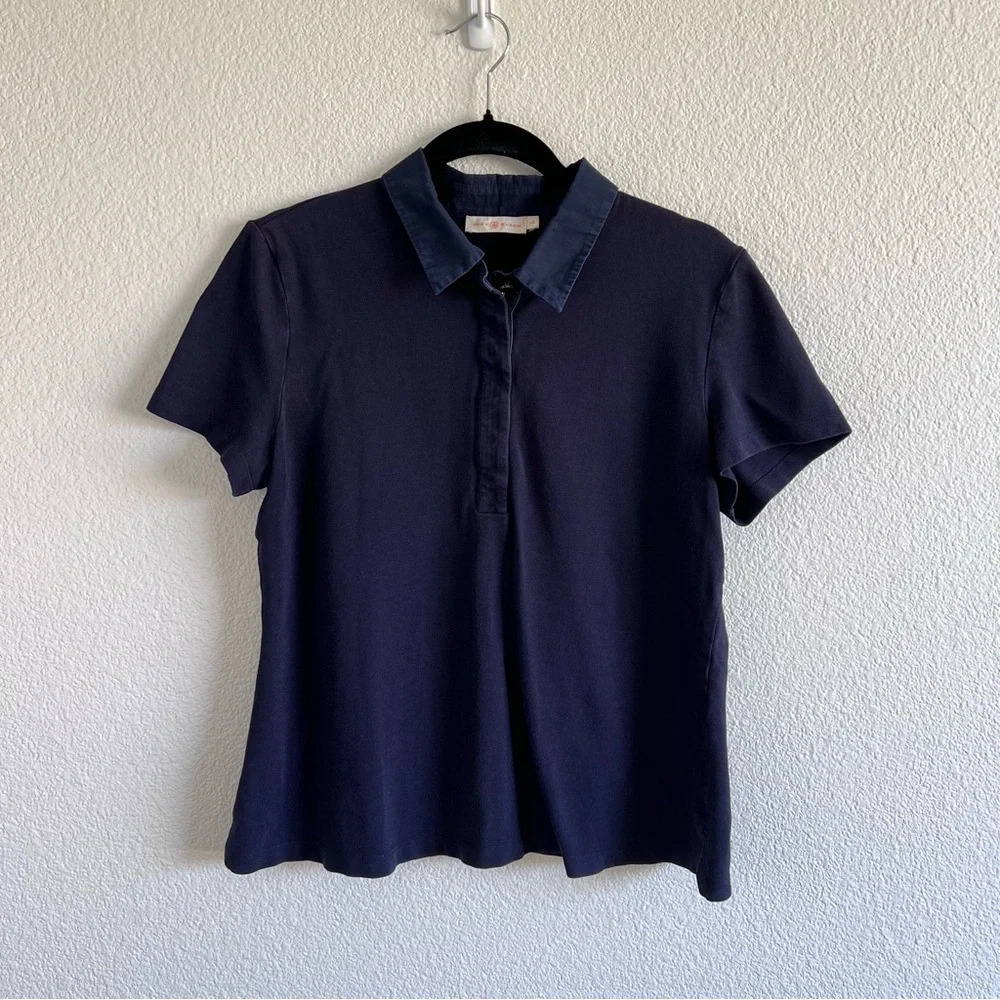 Tory Burch Women’s Short Sleeve Navy Polo Shirt‎
